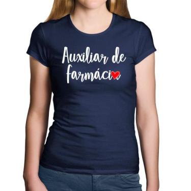 Imagem de Baby Look Algodão Auxiliar de Farmácia por Amor - Foca na Moda, Marinh