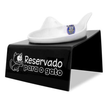 Imagem de Comedouro Para Gatos Tigela em Porcelanato Snack Cat - Preto - CatMyPe