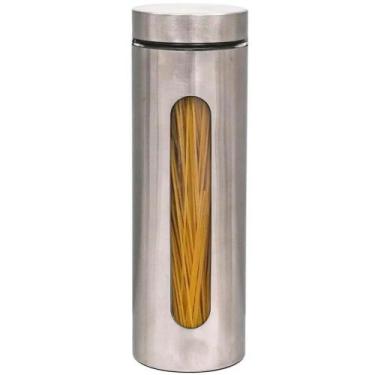 Imagem de Pote Mantimento Condimento Vidro Inox Com Visor 1800ml - Mimo Style