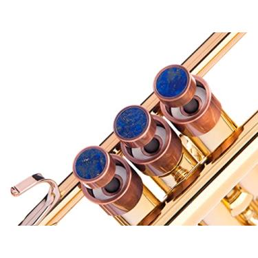 Imagem de Botões de dedo personalizados de trompete pesado para Yamaha (YTR), Stomvi, Shagerl, Carol Brass e trompetes Fides, Flugelhorn 631/731, modelos corneta (cobre antigo lacado, lápis-lazúli)