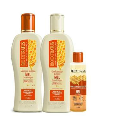 Imagem de Kit Bio Extratus Mel Preenche os fios Shampo Cond +Umectante