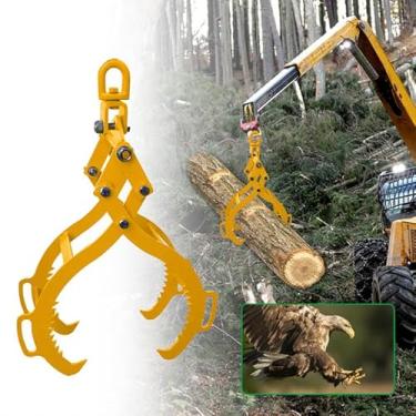 Imagem de Pinças de toras de 32 pol, pinças de elevação de toras, 4 garras, madeira resistente, pinça de elevação de madeira para caminhão, quadriciclo, trator e skidder
