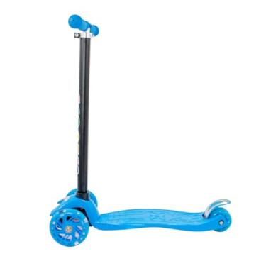 Imagem de Patinete De Criança 3 (Três) Rodas Com Led De Menino Menina Masculino Feminino Infantil Juvenil 6 a 7 8 9 Anos Até 60Kg (Azul)