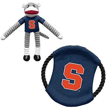 Imagem de Littlearth Conjunto de brinquedos para animais de estimação NCAA Syracuse University com macaco e disco voador