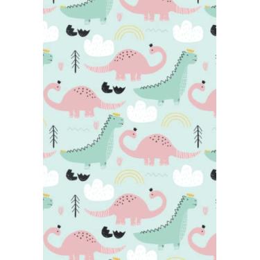 Imagem de Kids Dinosaur Clouds Notebook Journal Blank Wide Ruled Pages Paper Composition Book Daily Planner Notes