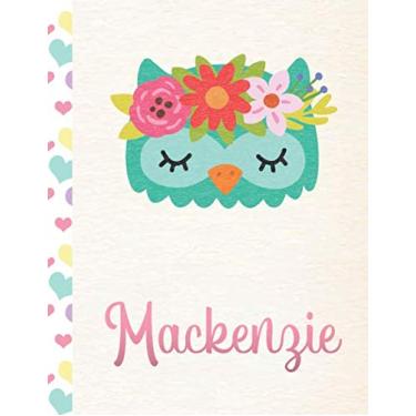 Imagem de Mackenzie: Personalized Owl Primary Handwriting Notebook For Girls With Pink Name | Dotted Midline Handwriting Practice Paper | Kindergarten to Early ... | Grades K-2 Composition School Exercise Book