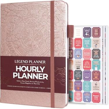 Imagem de Legend Planner Edição de agenda horária – Organizador semanal e diário de luxo com horários. Diário de agendamentos de gerenciamento de tempo para trabalho e vida pessoal, sem data, capa dura A5 -