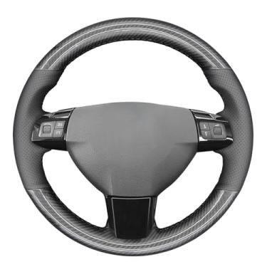Imagem de MEWANT Capa de volante de couro de microfibra preta respirável respirável para Opel Astra (H) 2004-2009 / Signum 2004-2008 / Vectra (C) 2005-2009 Acessórios para volante