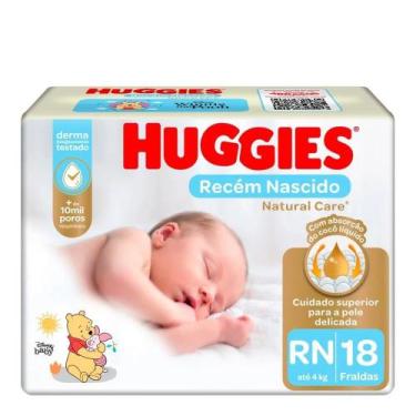 Imagem de Fralda Infantil Huggies Natural Care RN com 18 unidades