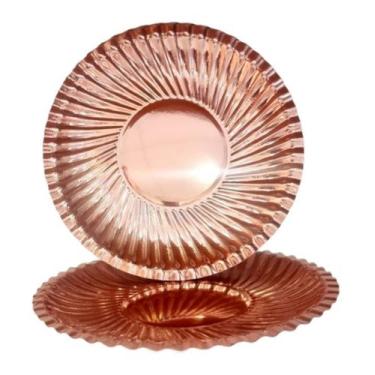 Imagem de Prato Papel Sobremesa 18cm Rosé Gold Metalizado - 10 unid - PB Festas