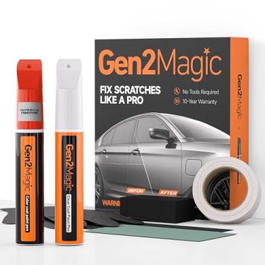 Imagem de Gen2Magic Kit de caneta de tinta de retoque multirevestimento vermelho para Telsa Y 3 S X [revestimento transparente incluído], correspondência de cores PMMR/PPMR para arranhões, lascas de pedras,