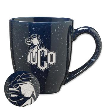 Imagem de Rico Industries NCAA Central Oklahoma Bronchos Primary Logo Navy 473.6 g Cor do time gravado a laser caneca de café cerâmica salpicada