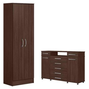 Imagem de Cômoda London e Sapateira Multiuso Golden Café Touch - Demóbile - Demo