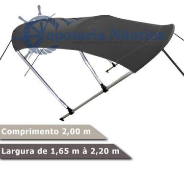 Imagem de Capota Toldo Nautico 3 Arcos 2 m Comprimento Estrutura Reforçada P/ La