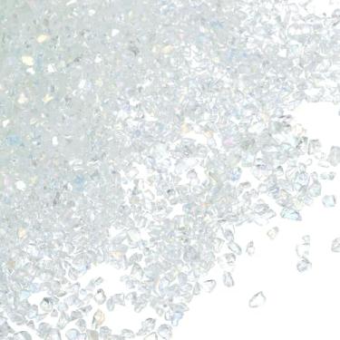 Imagem de PATIKIL Glitters de vidro triturado de 100 g, lascas de vidro irregulares coloridas de 2-3 mm, pedras de glitter de vidro grosso para arte de unhas, joias artesanais DIY, branco