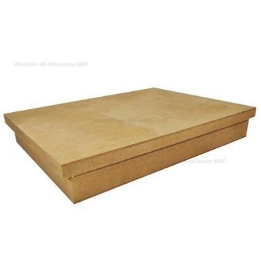 Imagem de Caixa Retangular Com Tampa Sapato 40x30x6 Mdf 3mm Madeira - Atacadão d