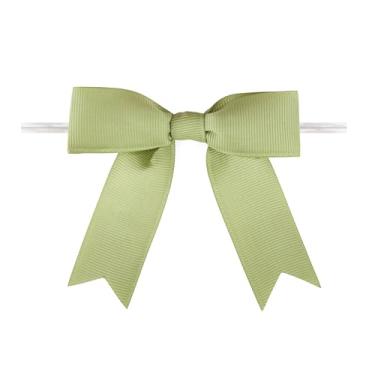 Imagem de Meseey Laços de fita de gorgorão pré-fabricados para sacos de petiscos, 7,6 cm, conjunto (musgo da primavera, 76)