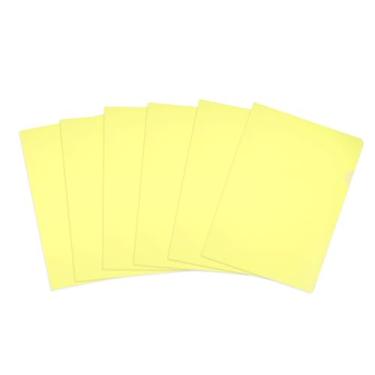 Imagem de PATIKIL Pacote com 6 pastas de plástico tipo L, pastas transparentes tamanho carta para documentos, capas de papel, pasta de projeto para escritório em casa, amarelo