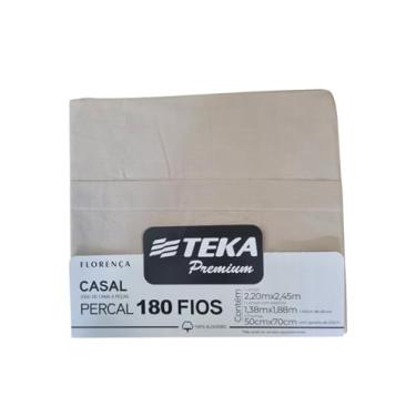 Imagem de Jogo de Cama 4 Pçs Teka Premium 100% Algodão Percal (BEGE, CASAL - 180 FIOS)