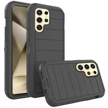 Imagem de Asuwish Capa de celular para Samsung Galaxy S24 Ultra 5G, capa de celular híbrida à prova de choque de grau militar, acessórios para celular S24Ultra 24S S 24 24Ultra feminina preta