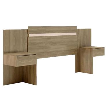 Imagem de Cabeceira Cama Box Madeirado Casal/queen Urban c/ 2 Gavetas Noce/off White - Carraro