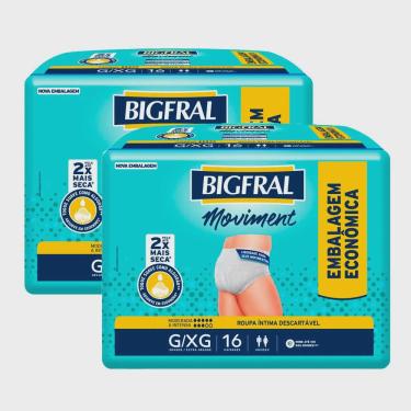 Imagem de Kit 2 Roupa Íntima Bigfral Moviment g/xg 16 Unidades 16 Unidades