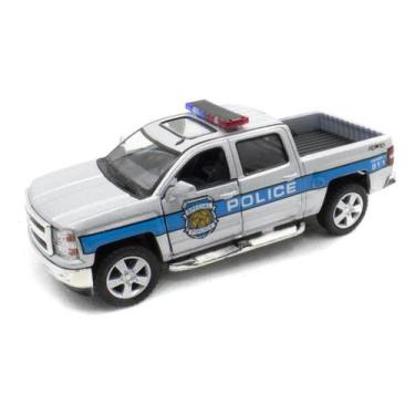 Imagem de Miniatura Metal Chevrolet Silverado Police 2014 Escala 1/46 - Kinsmart