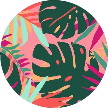 Imagem de Painel Redondo Tecido Sublimado 3D Folhagens Frd-5654