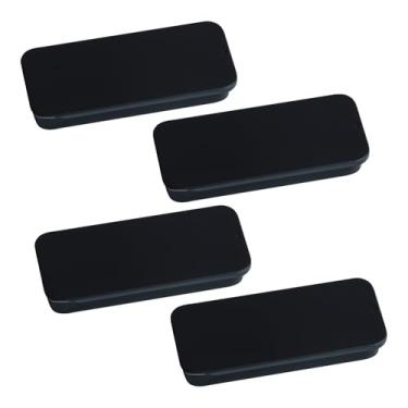 Imagem de MC MEICHUANG 4 peças de recipientes de metal deslizantes, caixas de armazenamento retangulares vazias de 8 x 3,5 x 3,5 cm, mini estojos de lata portáteis para doces, cosméticos, joias, artesanato