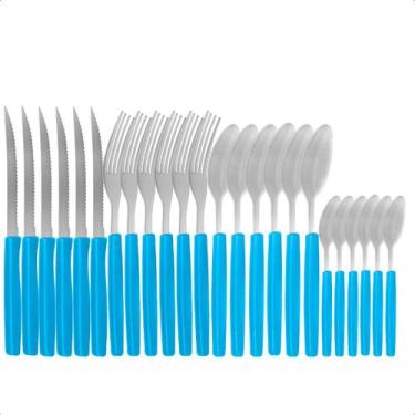 Imagem de Kit Talheres Com Organizador Aço Inox 24 Talheres Restaurante Buffet -