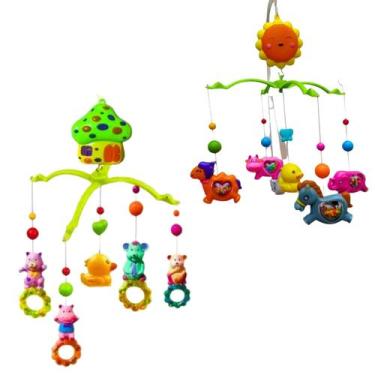 Imagem de Kit 2  mobile para berço bebê musical chocalho giratorio facil de mont