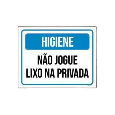 Imagem de Kit 5 Placas Higiene Não Jogue Lixo Na Privada - Sinalico.Com