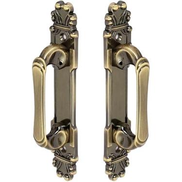Imagem de Puxador Duplo Mozart 215mm Porta Pivotante Correr Passagem Madeira Vidro Colonial Clássico Rústico Maxima Metais (Bronze Antigo)