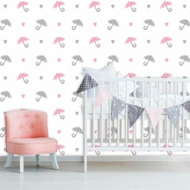 Imagem de Papel de Parede Autocolante Infantil Guarda Chuvas 270 - Inove Papéis 