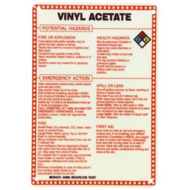 Imagem de Brady 48896 Placa de material perigoso de fibra de vidro premium, 25,4 cm x 17,8 cm, legenda "Acetato de vinil"