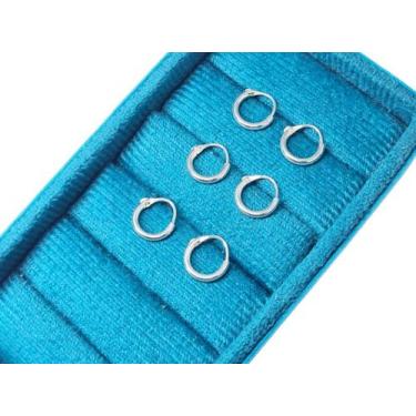 Imagem de Trio De Argolinhas Lisa Prata 925 Legítima Aro Fino 3 Furos - Joiata