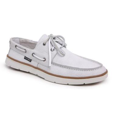 Imagem de Sapato Masculino Dockside Branco confeccionado em 100% Couro Legítimo 