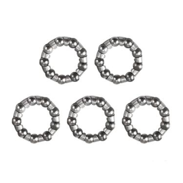 Imagem de DBEIXIWEI 5 peças de rolamentos de esferas traseiras de bicicleta de aço inoxidável, rolamentos de manivela de 1/10.2 cm para bicicletas de montanha e estrada