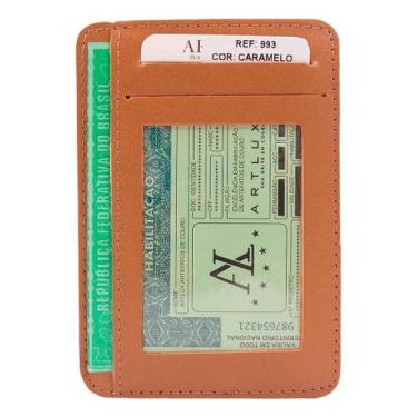 Imagem de Porta Documento de Carro e RG em Couro 993 - Artlux, CARAMELO