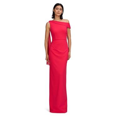 Imagem de JS Collections Vestido feminino Selene de um ombro só, Brilho magenta, 52