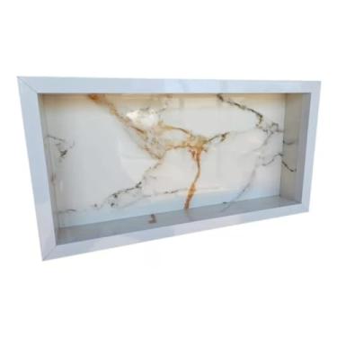 Imagem de Nicho De Porcelanato 60x30 Gold com Bordas de Alumínio