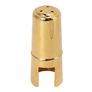Imagem de Bocal de saxofone, tampa protetora de metal dourado para clarinete de saxofone para barítono tenor alto (soprano)