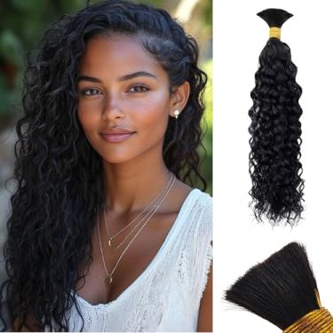 Imagem de MSCICI Cabelo Humano Preto Curto Para Tranças, 18 Polegadas, 50G, 1 Pacote, 100% Remy, Cacheado Profundo, Sem Trama, Tranças Boho Nós, Crochê Fulani Twist Mulheres