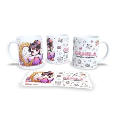 Imagem de Caneca branca Dorama, uso exclusivo dorameira, alfabeto dorama, personalizada com nome (C)