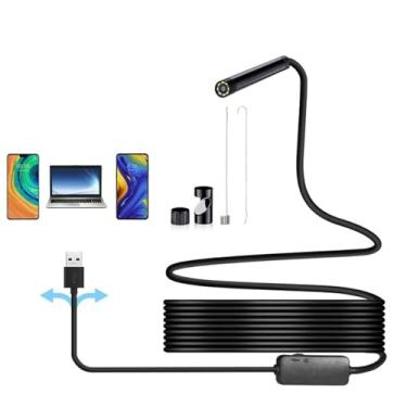 Imagem de Yuecoom Câmera Endoscópica, Boroscópio Industrial Usb Com 6 Luzes Led, De Inspeção Tubos Sonda 7 Mm, Ip67 À Prova D'Água Para Android E Windows (1 Metro/3,3 Pés)