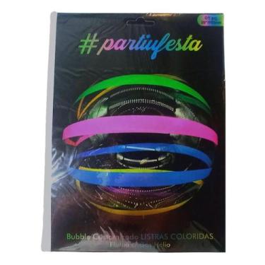 Imagem de Balão Bubble 20 Polegadas ( 50 Cm ) Listras Coloridas - Partiu Festa