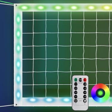 Imagem de Greatshoot Rede De Vôlei Profissional Para Áreas Externas Com Cabo Aço Aeronaves E Controle Remoto, 9,7 X M, À Prova D'Água, Led, Quintal