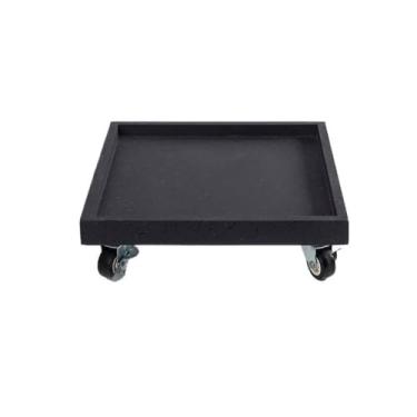 Imagem de Prato de Flores Prato para plantas quadrado móvel com rodas, bandeja coletora de plantas de resina sintética para áreas internas e externas Vaso(Preto,XX-Large)