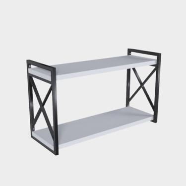 Imagem de Prateleira Decorativa Indutrial 80X20 para Salas, Escritórios, Quartos, Salas de Estar(M Branco/S Preto)