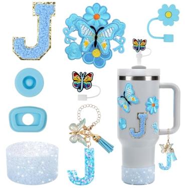 Imagem de Conjunto de acessórios de copo de 15 peças para copo Stanley Cup 850 g 1,134 g copo com alça, incluindo capa de canudo de silicone e bota, tampa à prova de derramamento, pingentes Stanley, pingente de